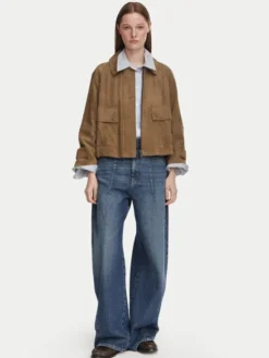 Weekend Max Mara Kurtka skórzana Abito 2625446061 Brązowy Regular Fit