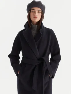 Weekend Max Mara Płaszcz wełniany Tempera 2525016082 Granatowy Regular Fit