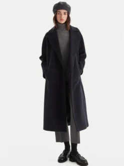 Weekend Max Mara Płaszcz wełniany Tempera 2525016082 Granatowy Regular Fit