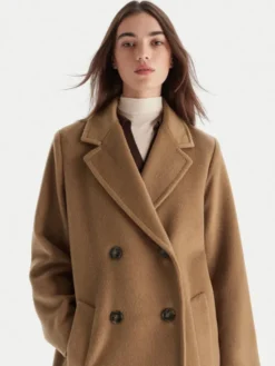 Weekend Max Mara Płaszcz wełniany Zufolo 2525016092 Brązowy Regular Fit