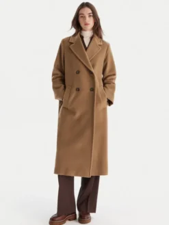 Weekend Max Mara Płaszcz wełniany Zufolo 2525016092 Brązowy Regular Fit