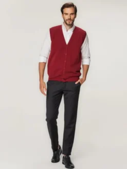 Willsoor Kamizelka 71876 Bordowy Regular Fit