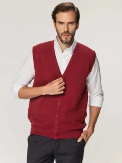 Willsoor Kamizelka 71876 Bordowy Regular Fit