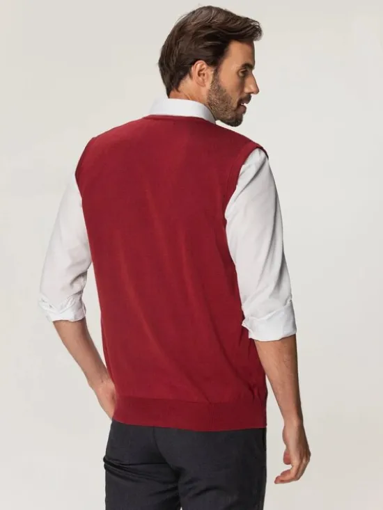 Willsoor Kamizelka 71876 Bordowy Regular Fit