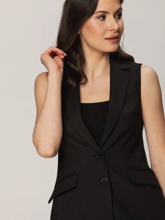 Willsoor Kamizelka 67330 Czarny Regular Fit