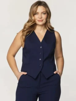 Willsoor Kamizelka 67914 Granatowy Slim Fit