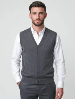 Willsoor Kamizelka 71734/2 Szary Regular Fit