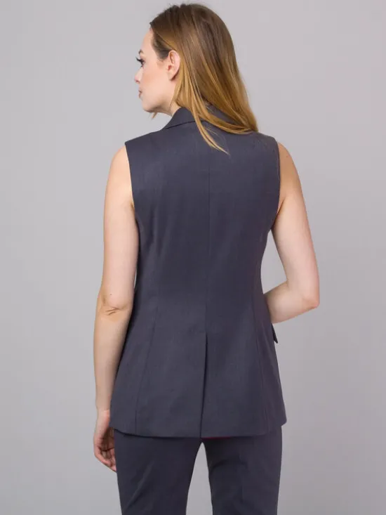 Willsoor Kamizelka 67332 Szary Regular Fit