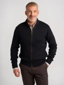 Willsoor Kardigan 71882 Czarny Regular Fit