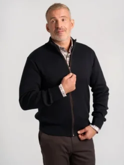 Willsoor Kardigan 71882 Czarny Regular Fit