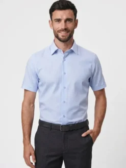 Willsoor Koszula 20988sl Niebieski Slim Fit