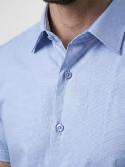 Willsoor Koszula 20988sl Niebieski Slim Fit
