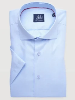 Willsoor Koszula 20988sl Niebieski Slim Fit