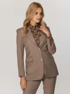 Willsoor Marynarka 67634 Brązowy Close Fit