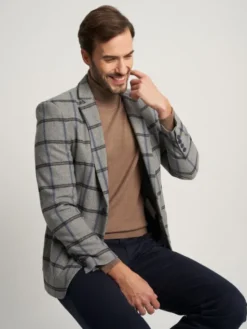 Willsoor Marynarka 11531 Szary Regular Fit