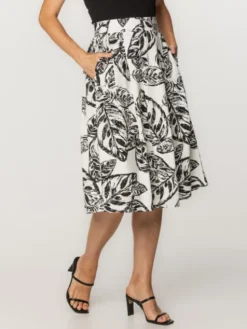 Willsoor Spódnica 67821 Czarny Flared Fit