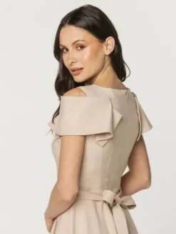 Willsoor Sukienka koktajlowa 67957 Beżowy A-Line Fit