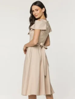 Willsoor Sukienka koktajlowa 67957 Beżowy A-Line Fit