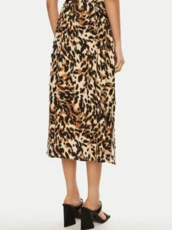 YAS Spódnica midi Savanna 26028279 Brązowy Regular Fit