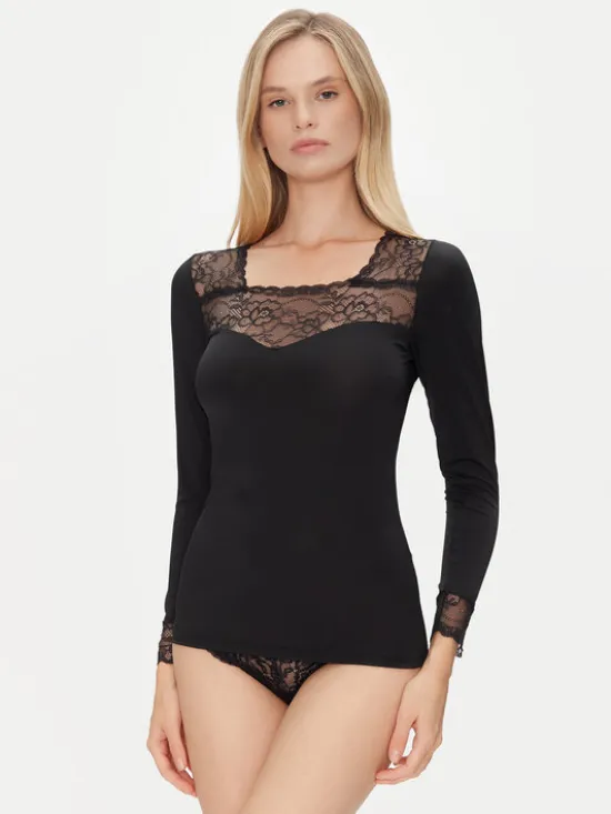 Ysabel Mora Koszulka piżamowa 19049 Czarny Slim Fit