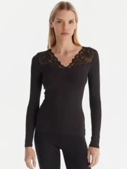 Ysabel Mora Koszulka piżamowa 19487 Czarny Slim Fit