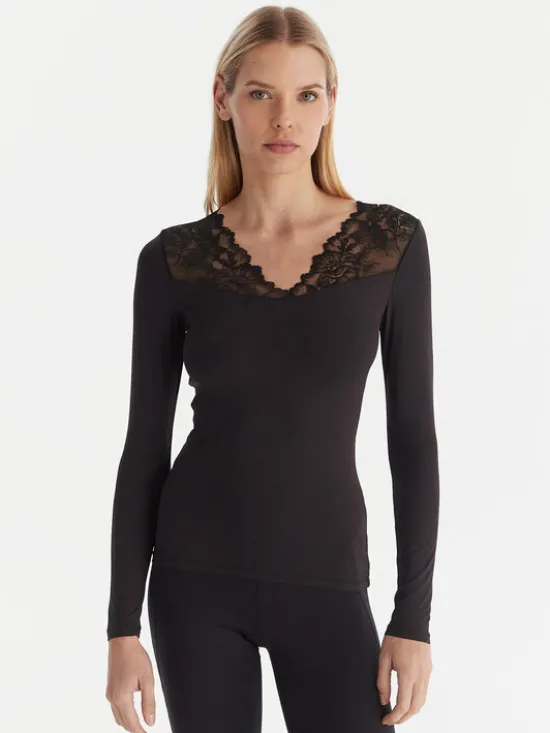 Ysabel Mora Koszulka piżamowa 19487 Czarny Slim Fit