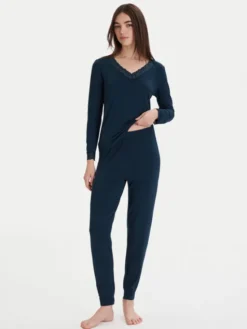 Ysabel Mora Piżama 10766 Granatowy Regular Fit